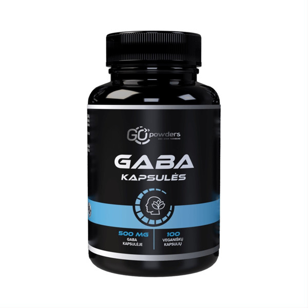 GO POWDERS GABA, 500 mg, 100 kapsulas attēls