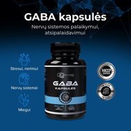 GO POWDERS GABA, 500 mg, 100 kapsulas attēls