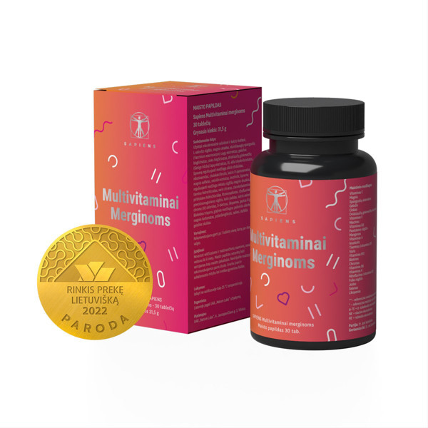 SAPIENS, multivitamīni meitenēm, 30 tabletes attēls