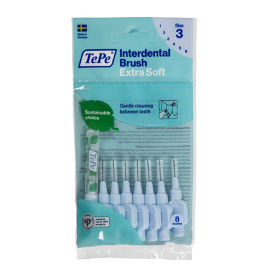TEPE EXTRA SOFT, starpzobu birste, 0,6 mm, zila, 8 gab. attēls