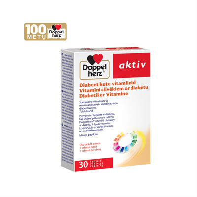 DOPPELHERZ AKTIV, vitamīni diabēta slimniekiem, 30 tabletes attēls