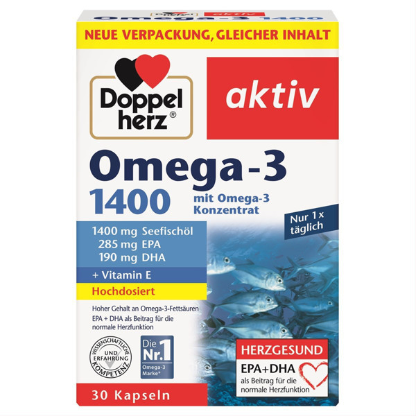 DOPPELHERZ AKTIV OMEGA-3, laša eļļa, 30 kapsulas attēls