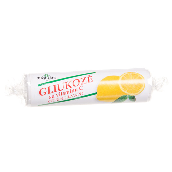 GLIKOZE AR C VITAMĪNU, citrona smarža, 10 tabletes attēls