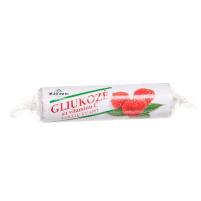 GLIKOZE AR C VITAMĪNU, aveņu smarža, 10 tabletes attēls