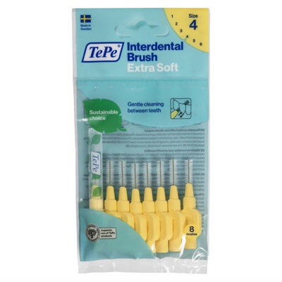 TEPE EXTRA SOFT, starpzobu birste, 0,7 mm, dzeltena, 8 gab. attēls