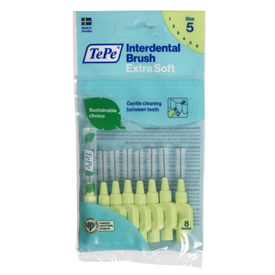 TEPE EXTRA SOFT, starpzobu birste, 0,8 mm, zaļa, 8 gab. attēls