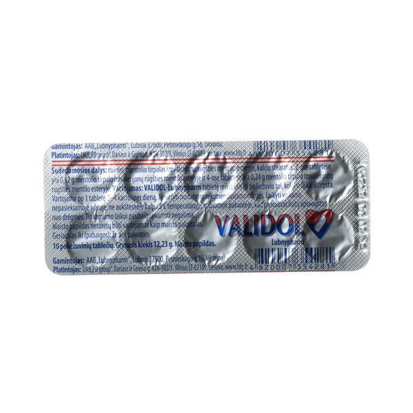 VALIDOLUM LUBNYPHARM, 60 mg, 10 tabletes attēls