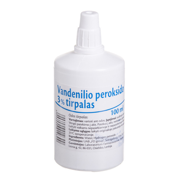 Ūdeņraža peroksīda 3% šķīdums, 100 ml attēls