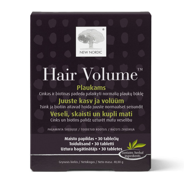 New Nordic HAIR VOLUME, 30 tabletes attēls