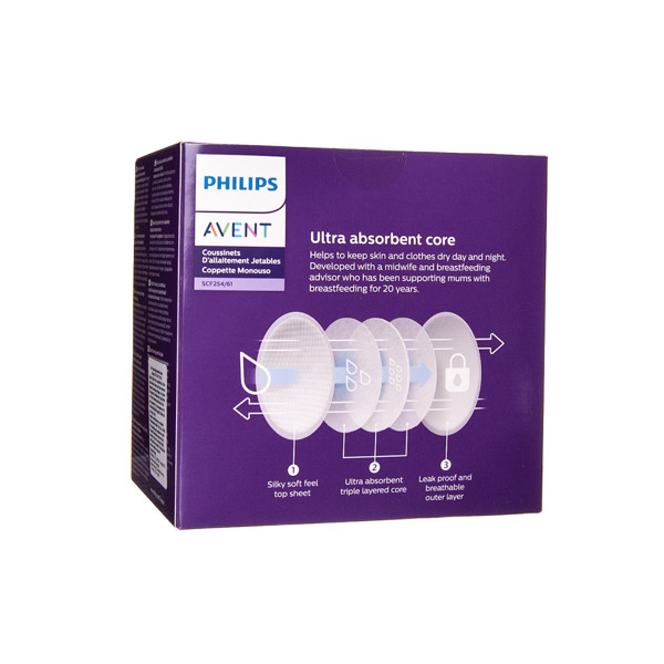 PHILIPS AVENT, vienreizējās lietošanas krūštura paliktņi, SCF254/61, 60 gab. attēls