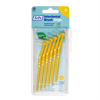 TEPE ANGLE, starpzobu birstes ar rokturi, 0,7 mm, dzeltenas, 6 gab. attēls