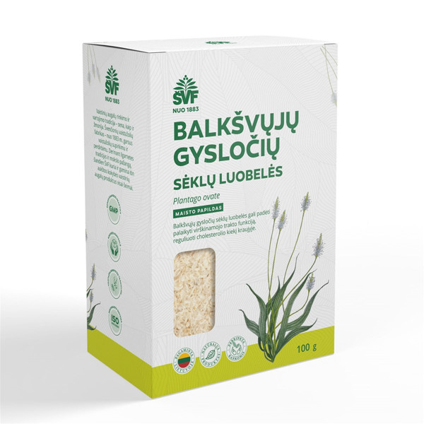 Acorus ceļtekas sēklu čaumalas, uztura šķiedra, 100 g attēls