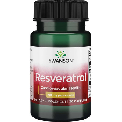 SWANSON RESVERATROL, 100 mg, 30 kapsulas attēls