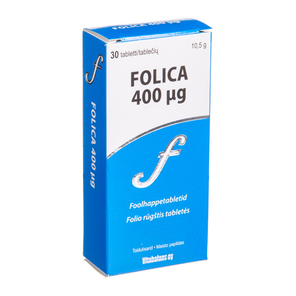 VITABALANS OY FOLICA, 400 mcg, 30 tabletes attēls