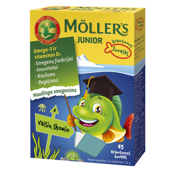 MOLLER'S OMEGA-3 JUNIOR, 45 жевательных желе рыбок изображение