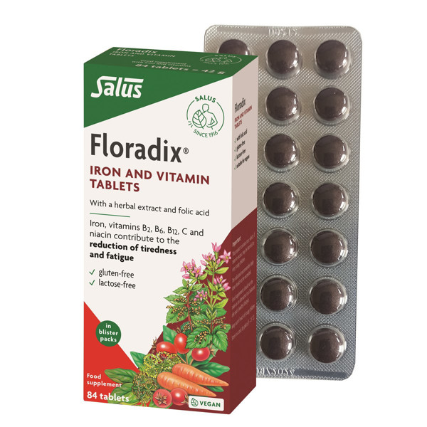 FLORADIX, DZELZES TABLETES, 84 TABLETES attēls