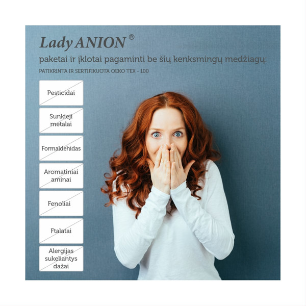 LADY ANION, ikdienas paliktņi ar anjonu lenti, 155 mm, 24 gab. attēls