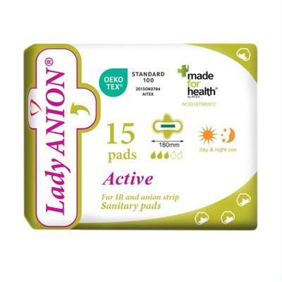 LADY ANION ACTIVE, plāni iepakojumi, 180 mm, 15 gab. attēls
