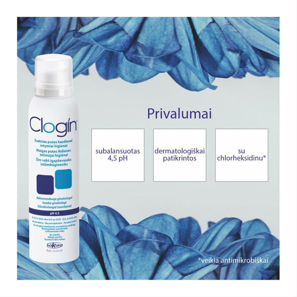 CLOGIN, пенка для умывания интимной гигиены, pH 4,5, 150 мл изображение