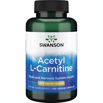 SWANSON ACETIL L - CARNITIN 500 mg, 100 kapsulas attēls