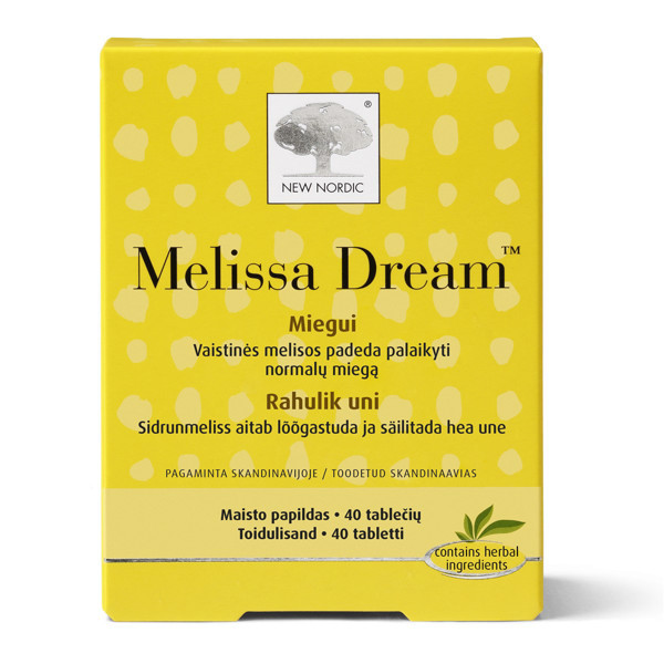 NEW NORDIC MELISSA DREAM, 40 tabletes attēls