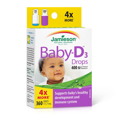 JAMIESON BABY-D, D3 vitamīns, 400 SV (10 mcg), pilieni zīdaiņiem, 11,4 ml attēls