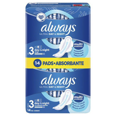 ALWAYS ULTRA NAKTS, higiēnas paketes, 14 gab. attēls