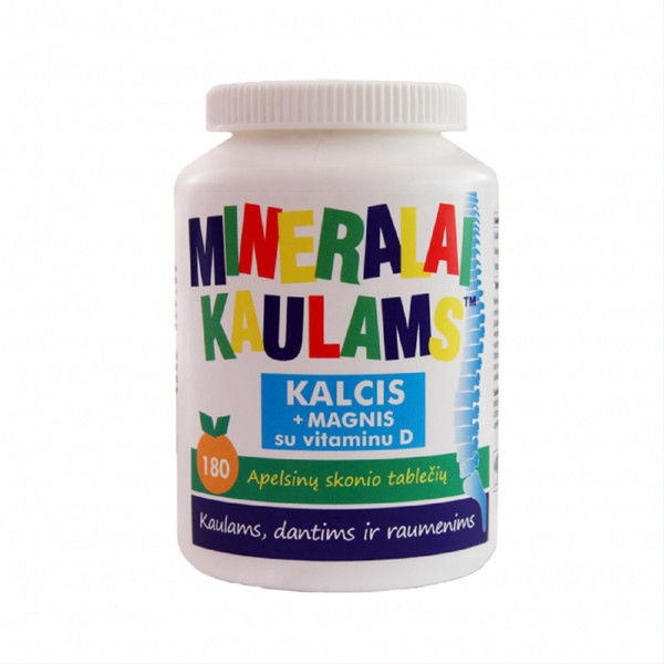 NEW NORDIC minerāli kauliem, apelsīnu garša, 180 košļājamās tabletes attēls