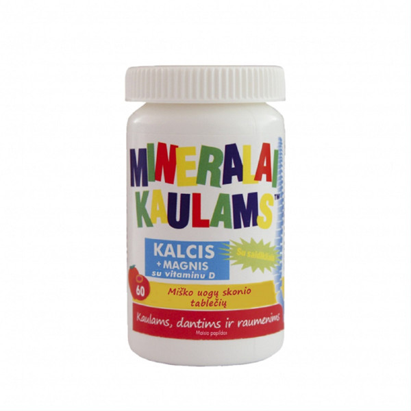 NEW NORDIC minerāli kauliem, ogu garša, 60 košļājamās tabletes attēls