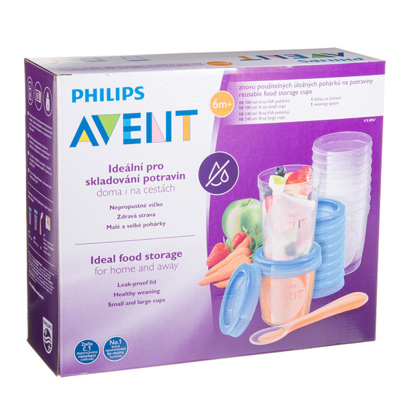 PHILIPS AVENT, trauku komplekts Via pārtikas uzglabāšanai, SCF721/20, 20 gab. attēls