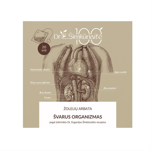 Dr. E. Šimkūnaitė ЧИСТЫЙ ОРГАНИЗМ, травяной чай, 20 шт. изображение