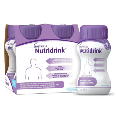 NUTRICIA NUTRIDRINK, 125 ml, neitrāla garša, 4 gab. attēls