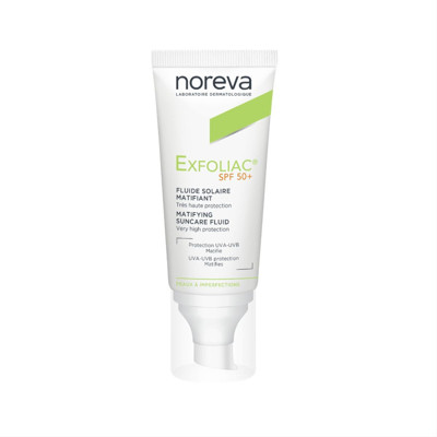 NOREVA EXFOLIAC, матирующий крем для смешанной и жирной кожи, SPF50+, 30мл изображение
