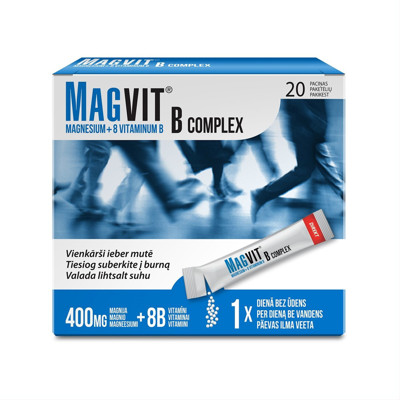 MAGVIT B COMPLEX, iekšķīgi šķīstošās granulas, 20 gab. attēls