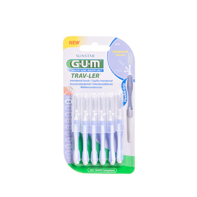 GUM TRAVLER, starpzobu birste, 0,6 mm, 6 gab. attēls