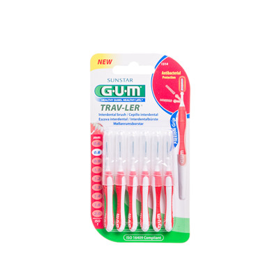 GUM TRAVLER, starpzobu birste, 0,8 mm, 6 gab. attēls