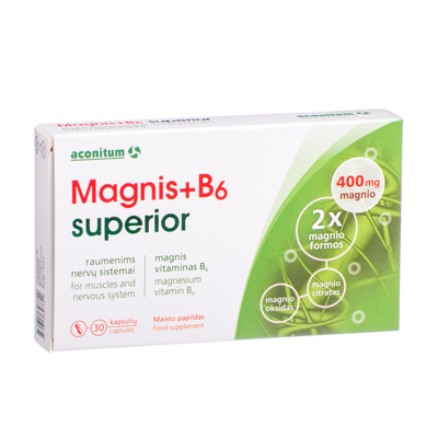 Magnijs + B6 superior, 30 kapsulas attēls