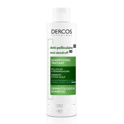 VICHY DERCOS, pretblaugznu šampūns taukainai galvas ādai, 200 ml attēls