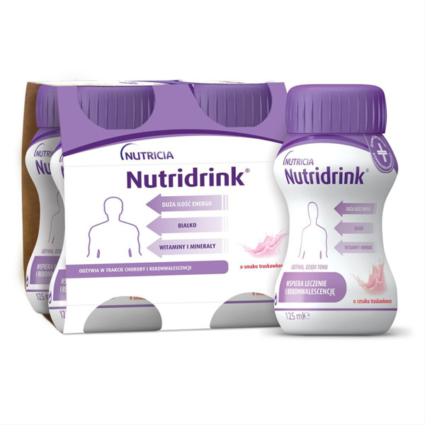 NUTRICIA NUTRIDRINK, 125 мл, со вкусом клубники, 4 шт. изображение