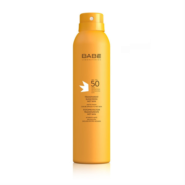 BABĒ SUN WET SKIN, SPF 50, прозрачный защитный спрей для влажной кожи, 200мл изображение