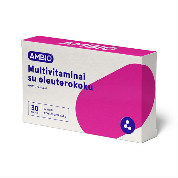 AMBIO multivitamīni ar Eleuterococcus, 30 tabletes attēls