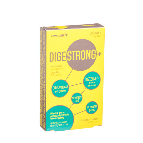 DIGESTRONG+, 6 košļājamās tabletes attēls