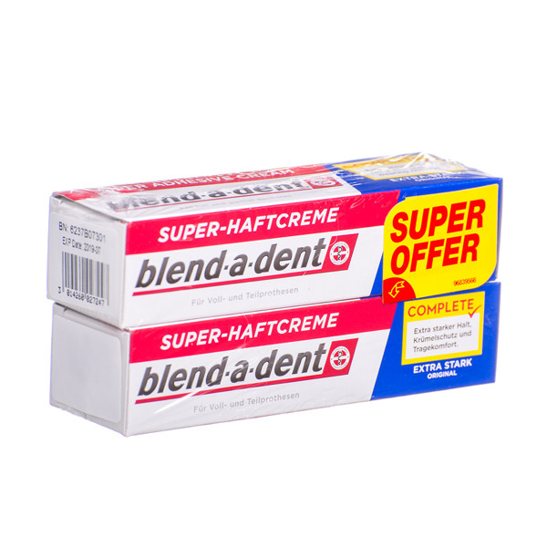 BLEND-A-DENT REGULAR, клейкий крем для зубных протезов, 47 г, 2 шт. изображение