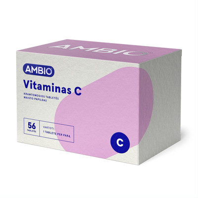 AMBIO vitamīns C 500 mg, 56 košļājamās tabletes attēls