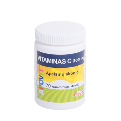 TAKEDA APOVIT VITAMIN C, 200 mg, 70 košļājamās apelsīnu garšas tabletes attēls
