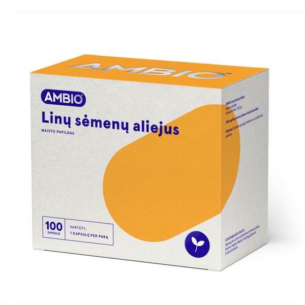 AMBIO linu sēklu eļļa, 100 kapsulas attēls