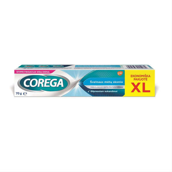 COREGA EXTRA STRONG MILD MINT, крем для фиксации зубных протезов, 70 г изображение