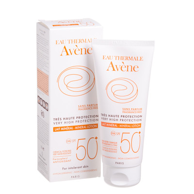 AVENE SAULES AIZSARDZĪBAS LOSJONS AR MINERĀLA FILTRI SPF 50+, 100 ml attēls