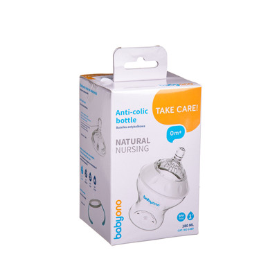 BABYONO NATURAL Nursing, no 0 mēnešiem, pudelīte bez kolikas, 180 ml attēls