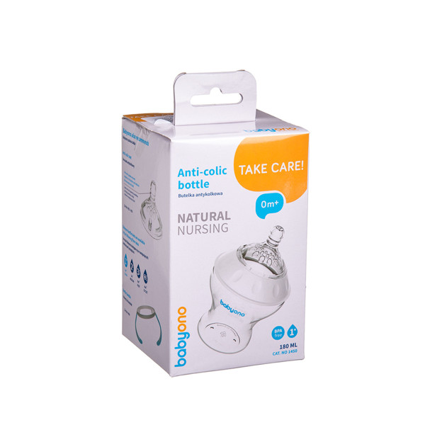 BABYONO NATURAL Nursing, no 0 mēnešiem, pudelīte bez kolikas, 180 ml attēls